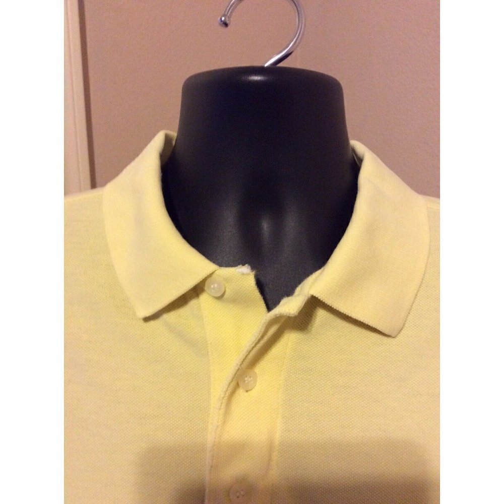 Men's Slazenger Golf Polo Shirt Size Large L Yellow Short Sleeve Cotton - Picture 4 of 11